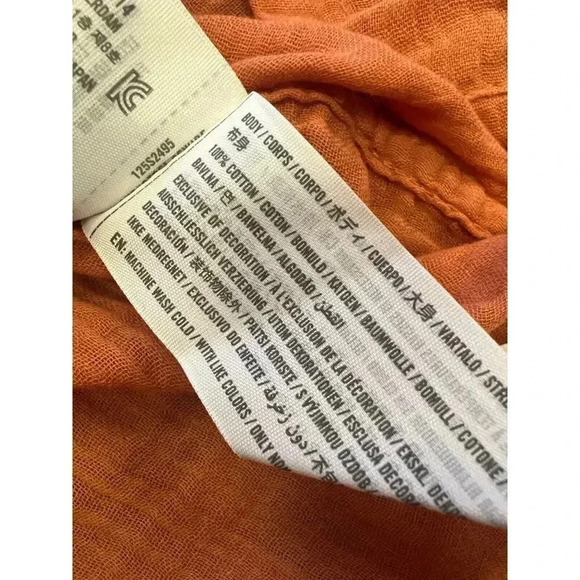 NWT Abercrombie & Fitch Mens Orange Cotton Short Sleeve Button Up Shirt … - Picture 6 of 9